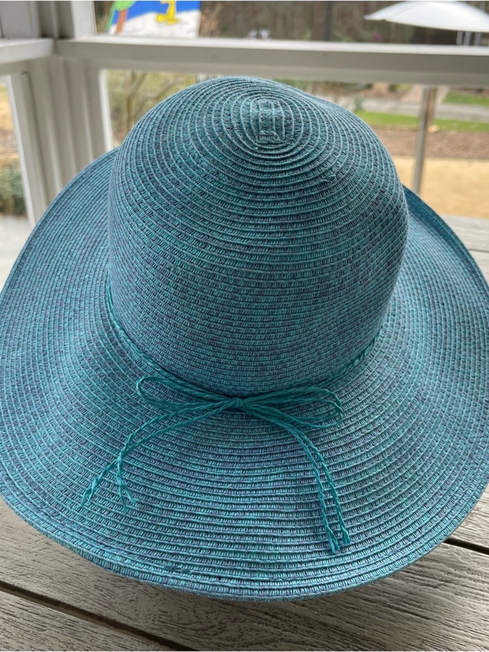 Sand & Sun Santa Monica Classic Teal & Lavender Wide-Brim Sun Hat - Picture 3 of 6